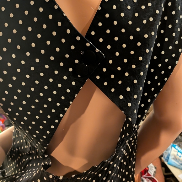 Hell Bunny Black and White Polka Dot Midi Dress - Picture 5 of 7